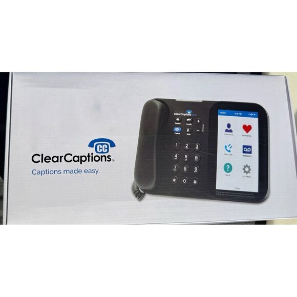 Clear Captions Blue Hearing Impaired Corded Black Telephone Talk To Text Readout - Picture 1 of 4
